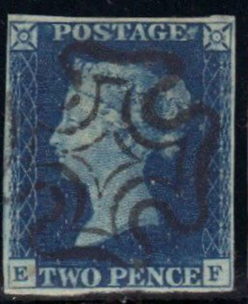 1840 2d deep full blue Plate 2. Cancelled by a ... Image 1++