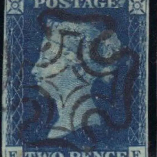 1840 2d deep full blue Plate 2. Cancelled by a ...