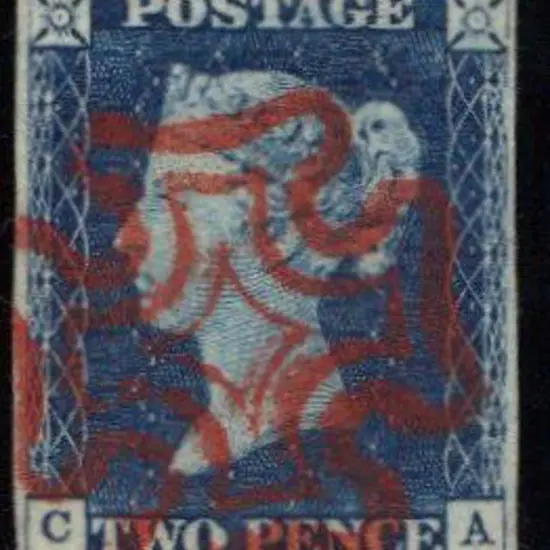 1840 2d blue Plate 1. Superb used by a crisp full ...