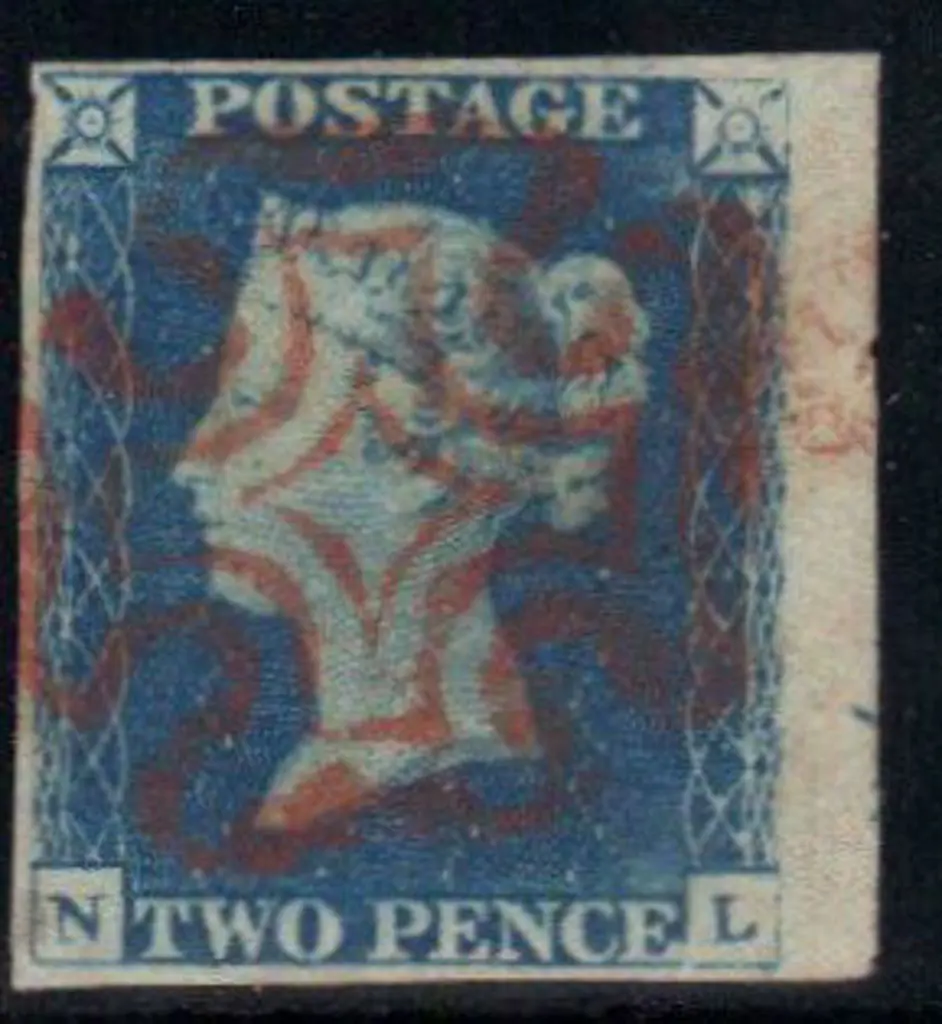 1840 2d pale blue Plate 1. Cancelled by a neat red ... Image 1++