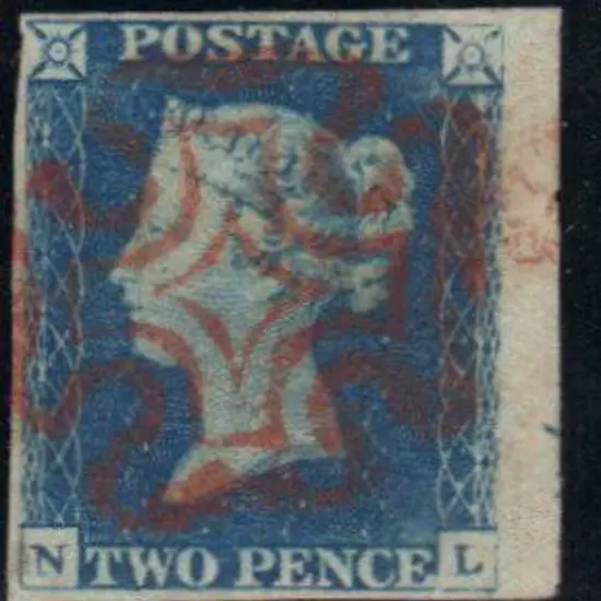 1840 2d pale blue Plate 1. Cancelled by a neat red ...