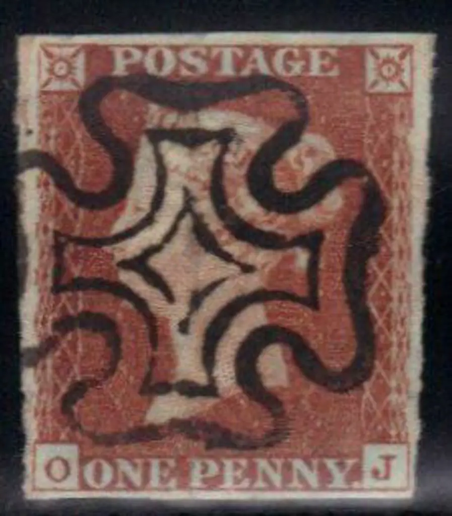 1841 1d red-brown on blued paper, superb used with ... Image 1++