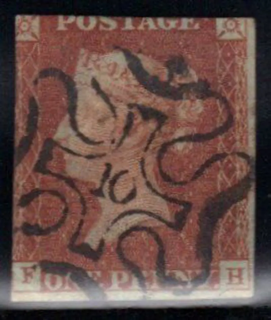 1841 1d red brown imperfs pmkd by Maltese Cross ... Image 1++