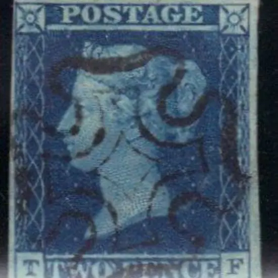 1841 2d blue fine used with full black Maltese ...