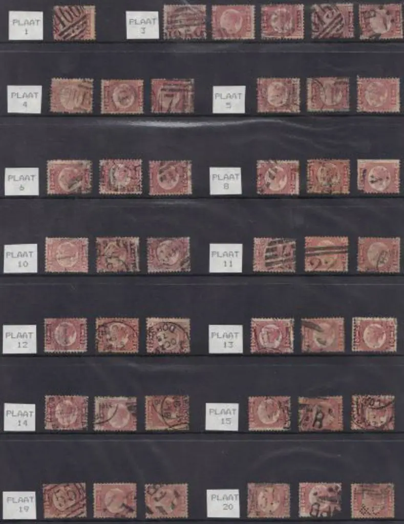 1870 ½d rose & rose-red QV used sorted by plate ... Image 1++