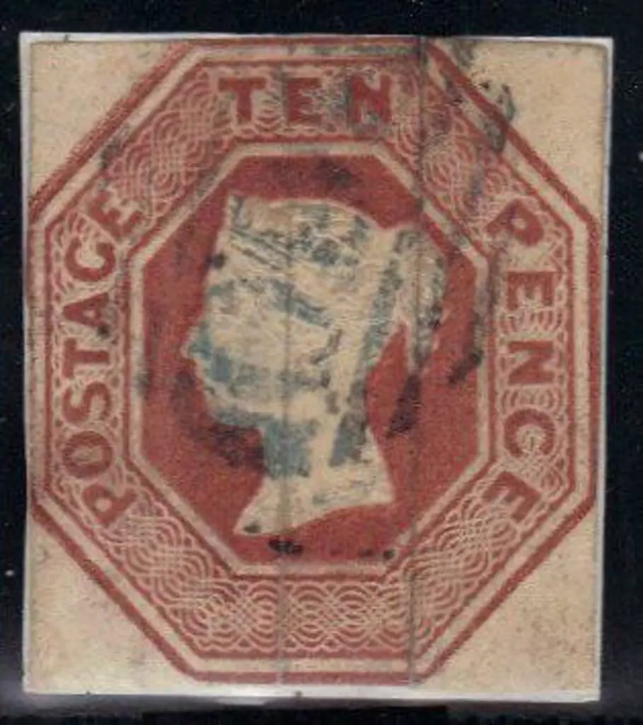 1848 10d brown embossed on piece with four close ... Image 1++