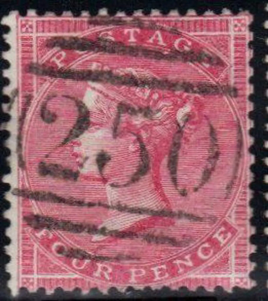 1857 4d rose. Fine used with crisp "250" cancel of ... Image 1++