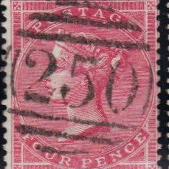 1857 4d rose. Fine used with crisp "250" cancel of ...