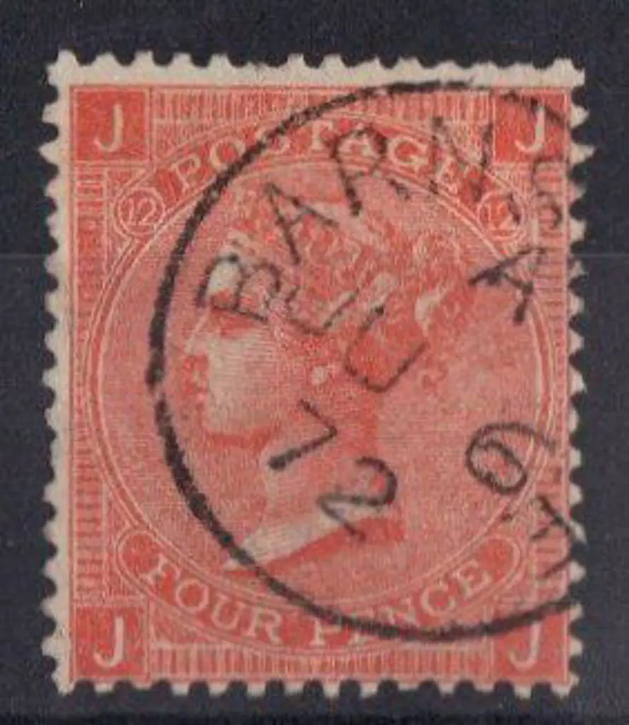 1870 4d vermilion Plate 12. Fine used with neat ... Image 1++