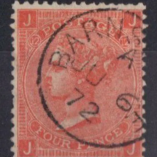1870 4d vermilion Plate 12. Fine used with neat ...