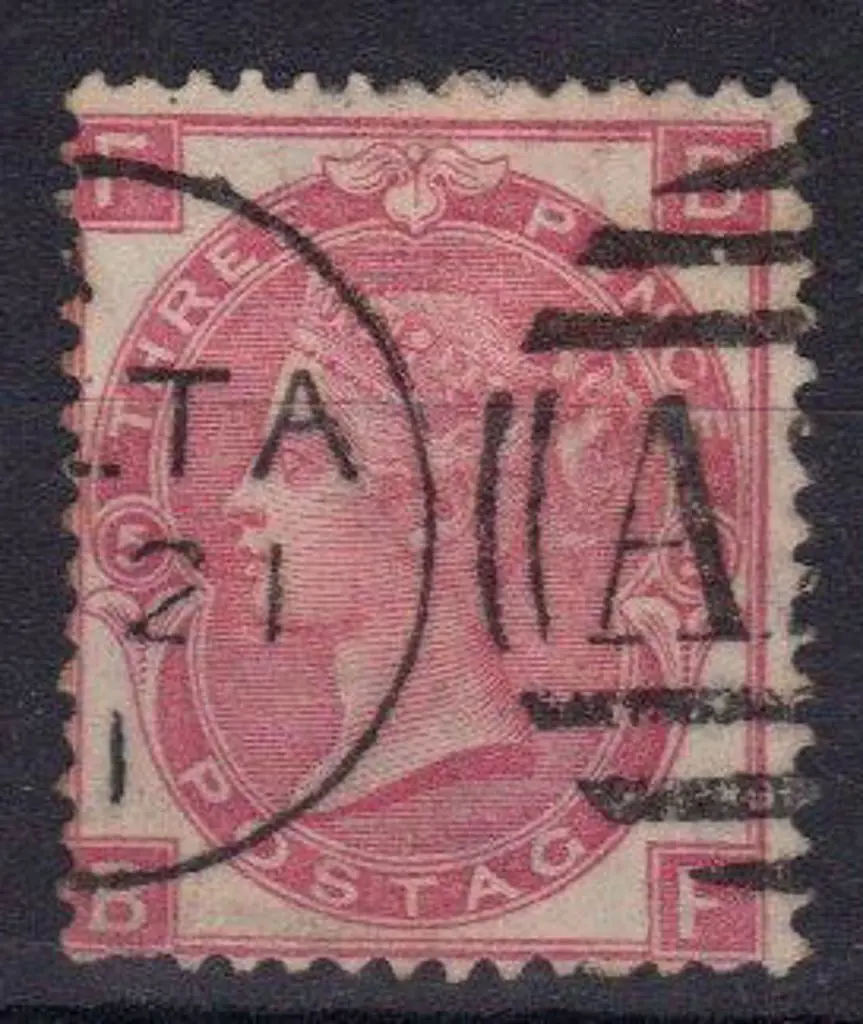 1868 3d rose Plate 5 fine used with neat Malta ... Image 1++