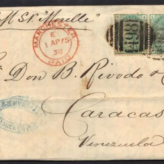 1875 (1st April) entire with pair of 1/- green ...