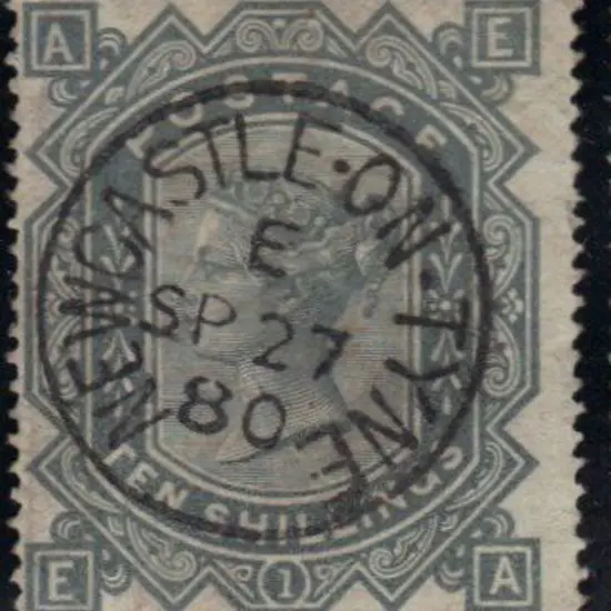 1878 10/- greenish grey wmk Maltese Cross on white ...