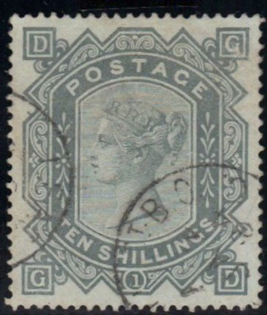 1878 10/- greenish grey wmk Anchor on white paper ... Image 1++