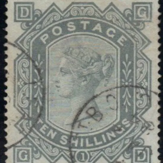 1878 10/- greenish grey wmk Anchor on white paper ...