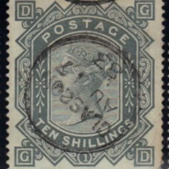 1878 10/- greenish grey wmk Anchor on white paper. ...
