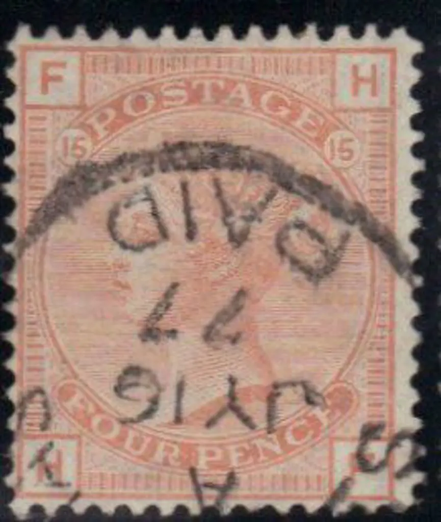 1876 4d vermilion plate 15 fine used with part ... Image 1++