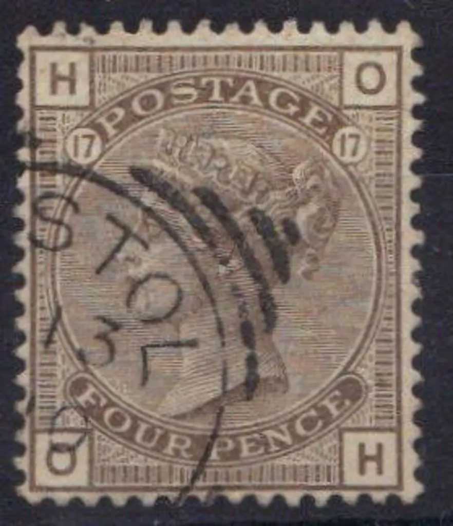 1880 4d grey-brown Plate 17. Fine used with part ... Image 1++