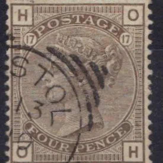 1880 4d grey-brown Plate 17. Fine used with part ...