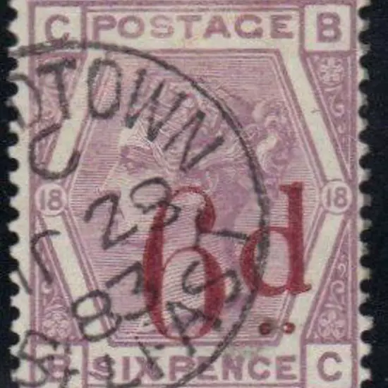 1883 6d on 6d lilac surcharge. Very fine used with ...