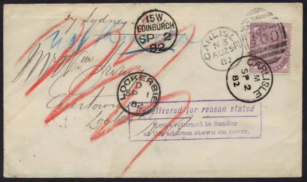 1882 (29th Aug) 1d lilac pmkd Carlisle duplex with ... Image 1++