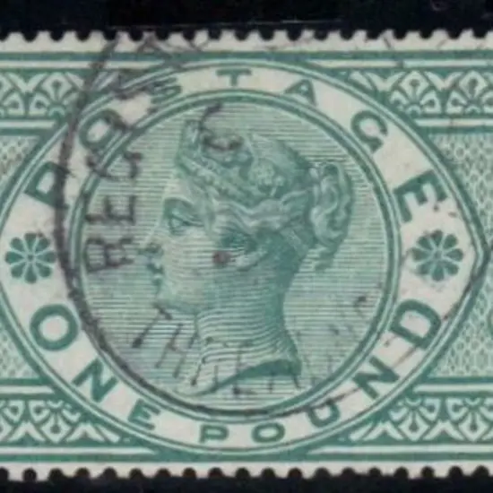 1891 £1 green QV fine used with part central ...