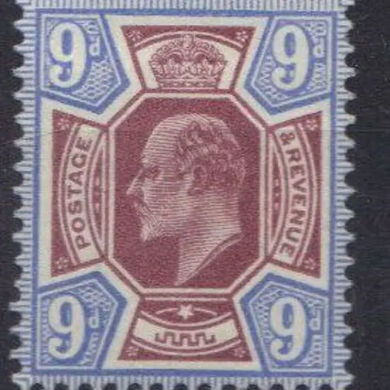 1902 9d dull purple & ultramarine KEVII. Fresh MLH ...