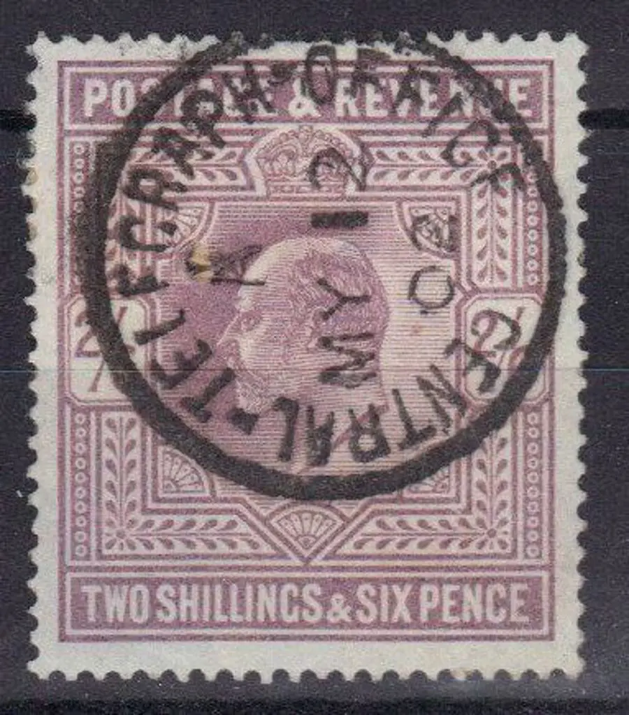 1902 2/6d lilac KEVII DLR superb used with full ... Image 1++
