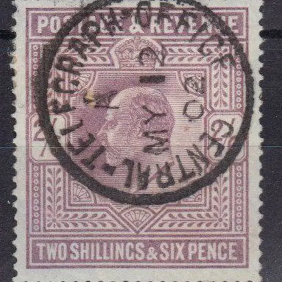 1902 2/6d lilac KEVII DLR superb used with full ...