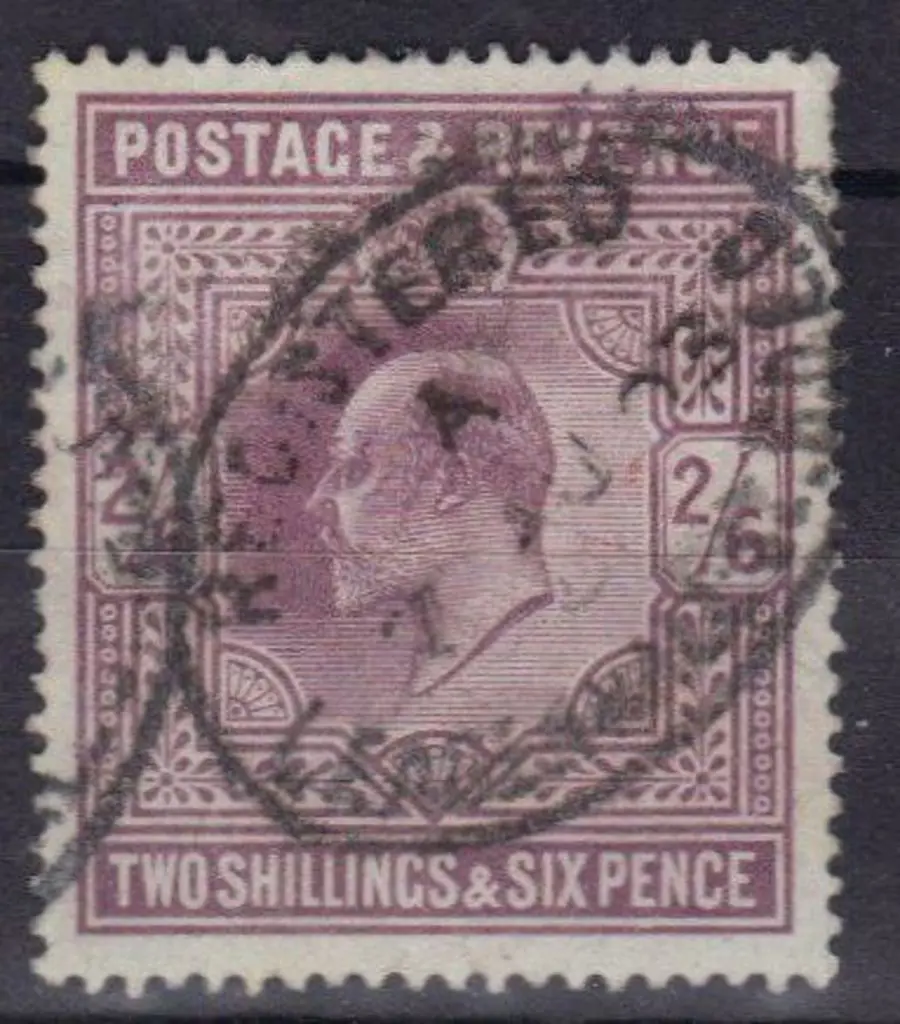1902/10 2/6d dull purple. Good used with 1903 reg ... Image 1++