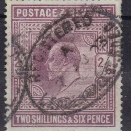 1902/10 2/6d dull purple. Good used with 1903 reg ...