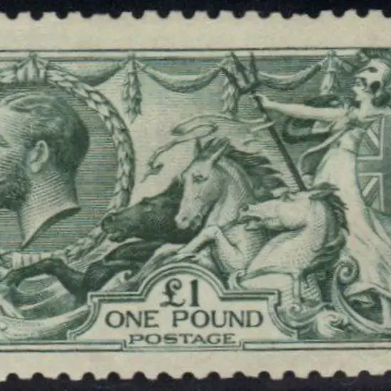 1913 £1 green Seahorse with barely perceptible ...