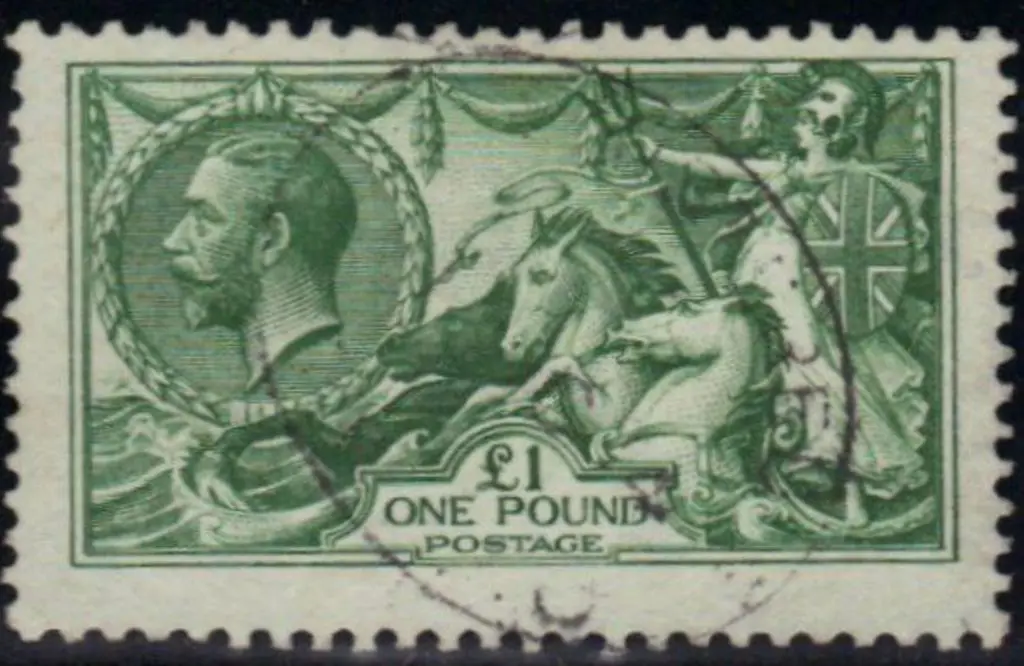1913 2/6d to £1 set of 4 Seahorses Waterlow ... Image 1++