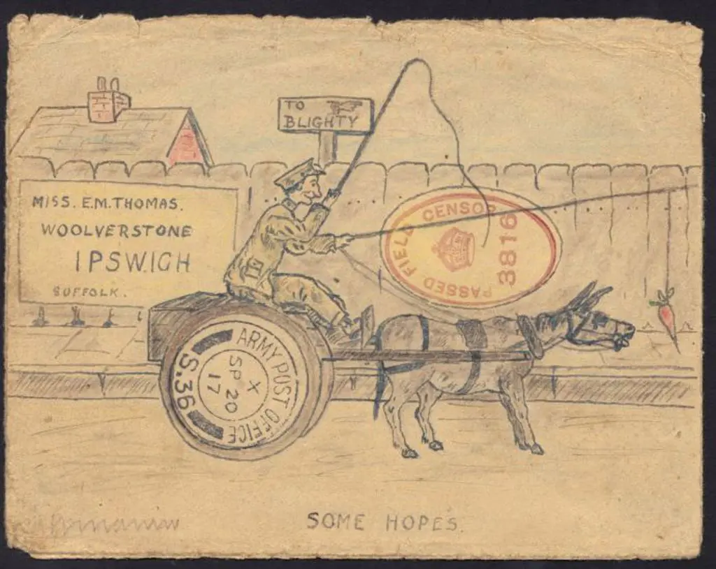 1917 (20th Sept) WWI soldier hand illustrated & ... Image 1++