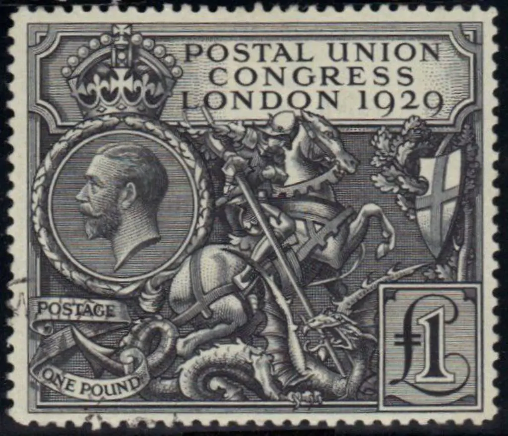 1929 £1 PUC black. Fine used, neat corner cancel. ... Image 1++