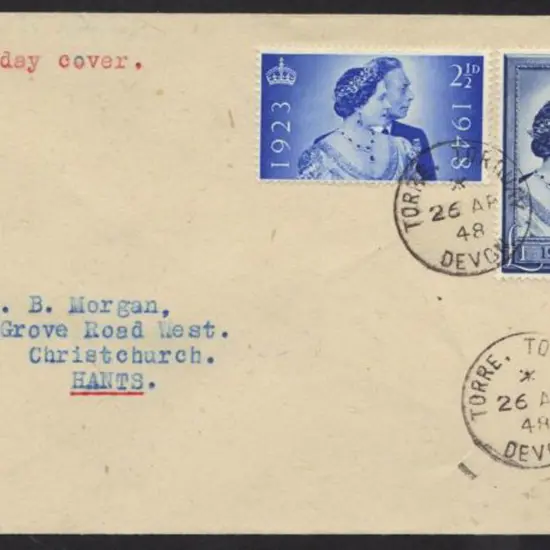 1948 (26th April) Silver Wedding pair on plain FDC ...