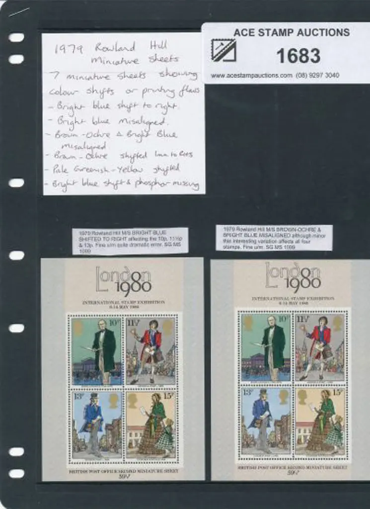 1979 Rowland Hill M/S's group of 7 all with colour ... Image 1++