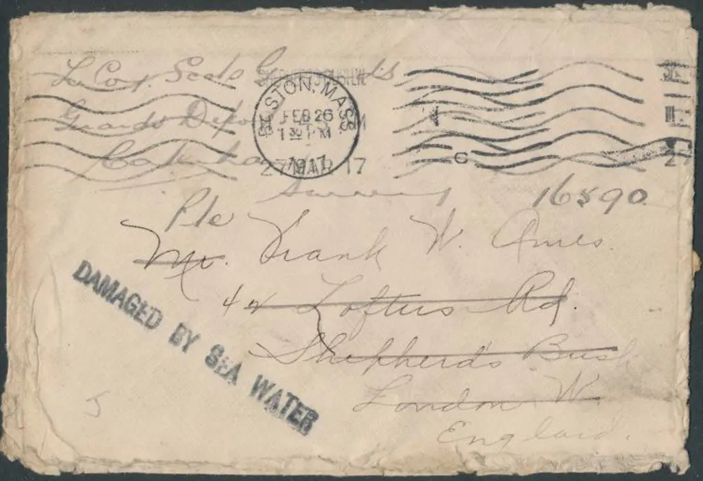 1917 Norwegian Explosion env addressed to London ... Image 1++