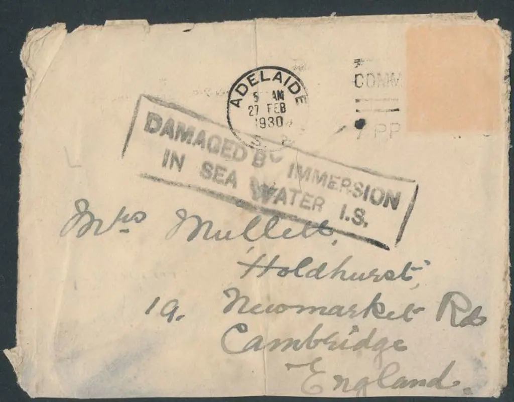1930 SS Comorin Fire. This cover addressed to ... Image 1++