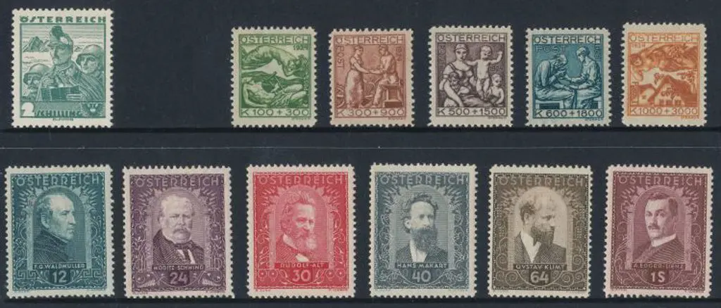 Austria 1924 Artist charity set, 1932 painters SG ... Image 1++