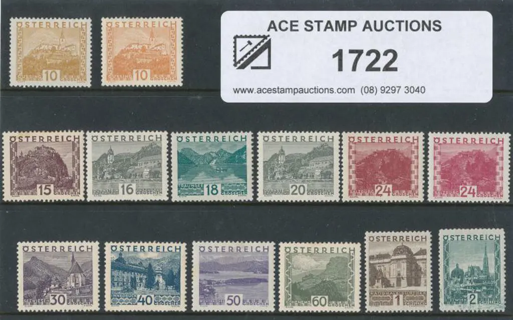 Austria 1929 Views set of 14 to 2s. Large format ... Image 1++
