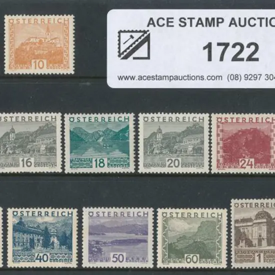 Austria 1929 Views set of 14 to 2s. Large format ...