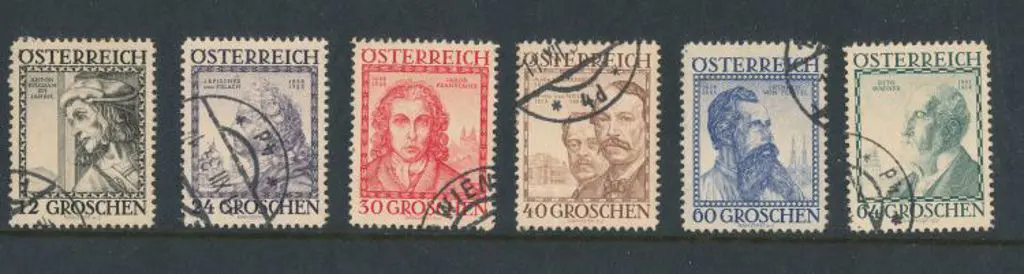 Austria 1934 Architects set of 6. F/U SG 739/44 Image 1++