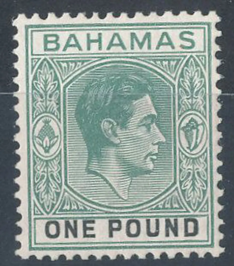 Bahamas 1938/51 £1 black & blue green KGVI MUH. SG ... Image 1++