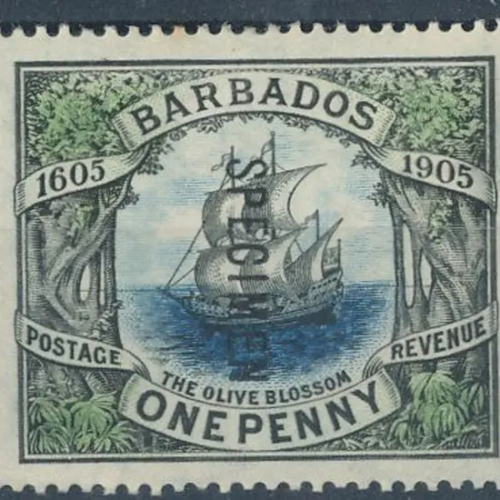 Barbados 1906 1d "Olive Blossom" MLH ovptd ...
