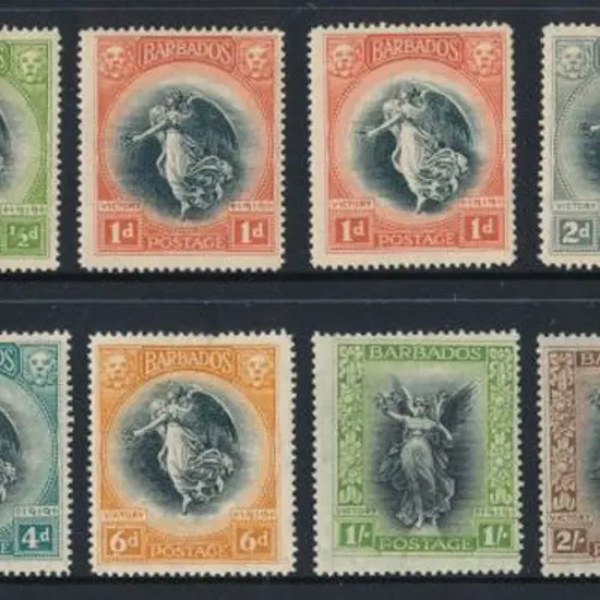 Barbados 1920 Victory set of 12 to 3/-. Fresh MLH ...