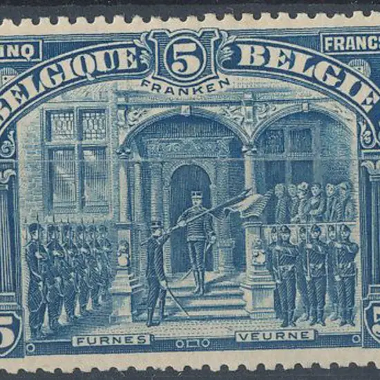 Belgium 1915 5 Franken perf.14  mint without gum. ...
