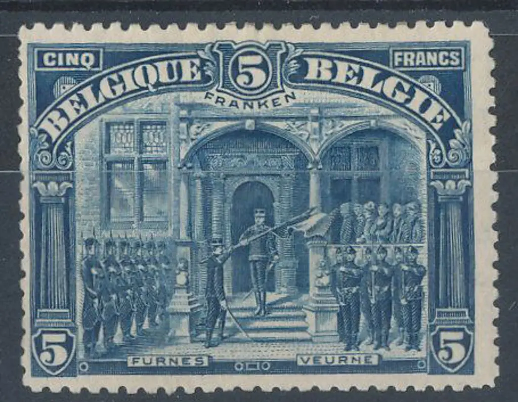Belgium 1915 5 Franken perf. 14 MLH. Mi127A Cat. ... Image 1++