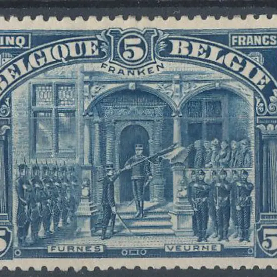 Belgium 1915 5 Franken perf. 14 MLH. Mi127A Cat. ...