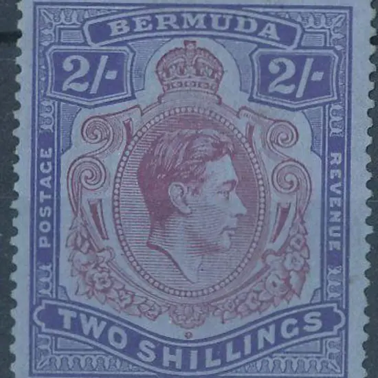 Bermuda 1938 2/- deep purple & ultramarine on grey ...